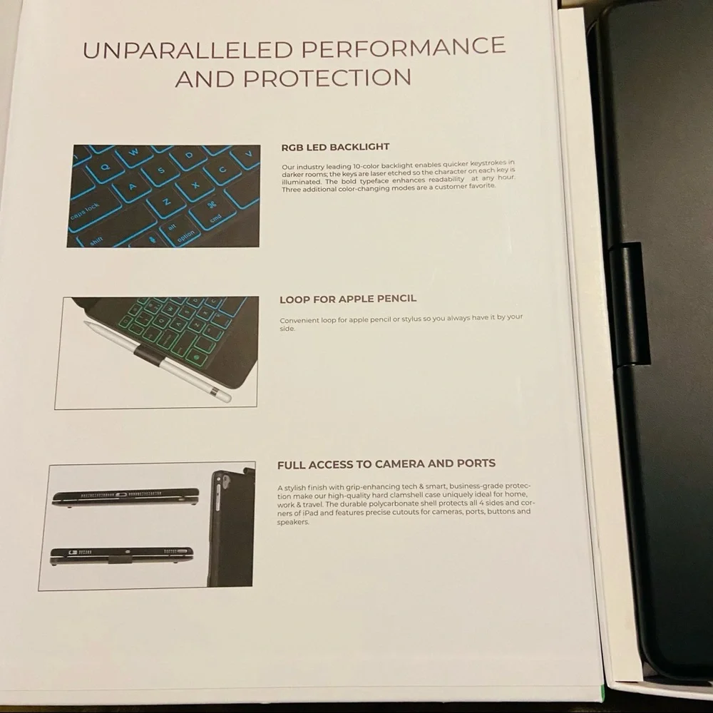 NWT Typecase Flexbook LED illuminated keyboard for iPad